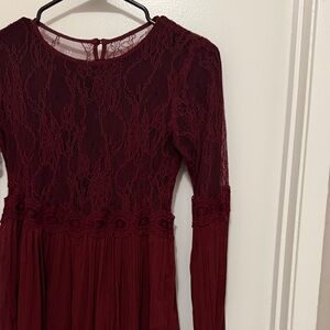 Burgundy Lace Dress